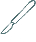 A hand-painted surgical scalpel
